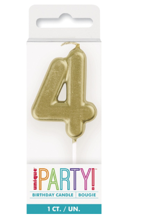 Mini Gold Numeral Candle 4