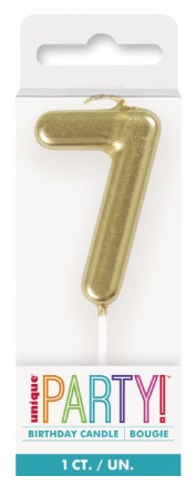 Mini Gold Numeral Candle 7