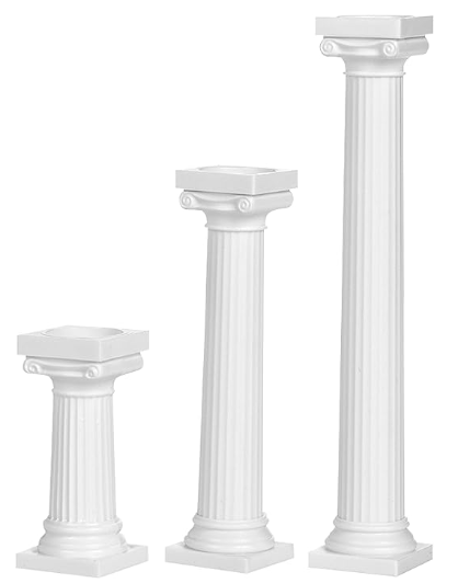 Wilton White Grecian Pillars 3'' 4pk