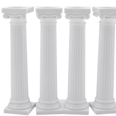 Wilton White Grecian Pillars 5'' 4pk