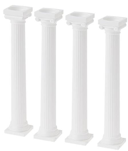Wilton White Grecian Pillars 7'' 4pk