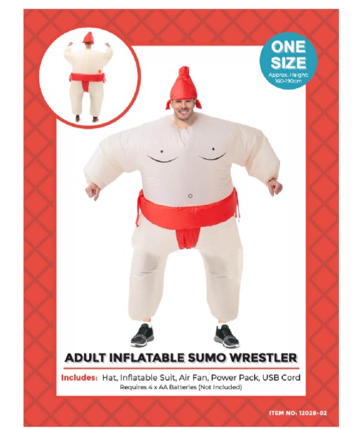 Adult Inflatable Sumo Wrestler Red One Size Fits Most