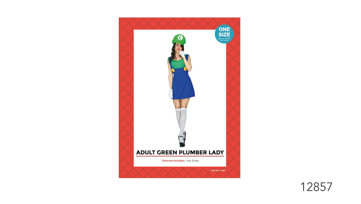 Adult Green Plumber Girl Costume