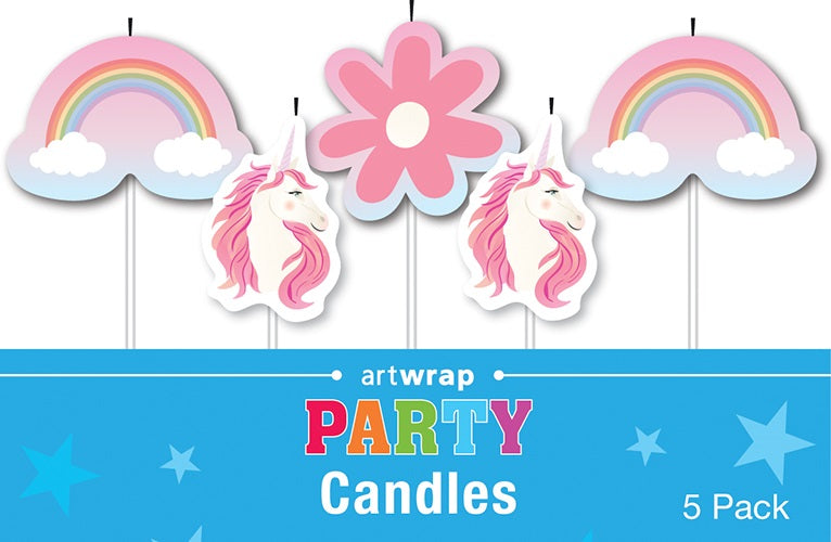 Unicorn Candles 5 Pack