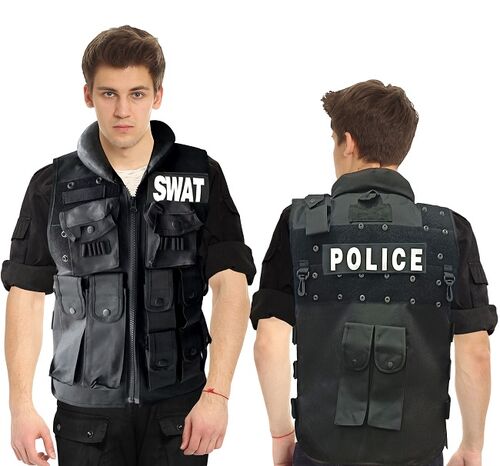 Vest with 2 sets of patches SWAT and Police Large