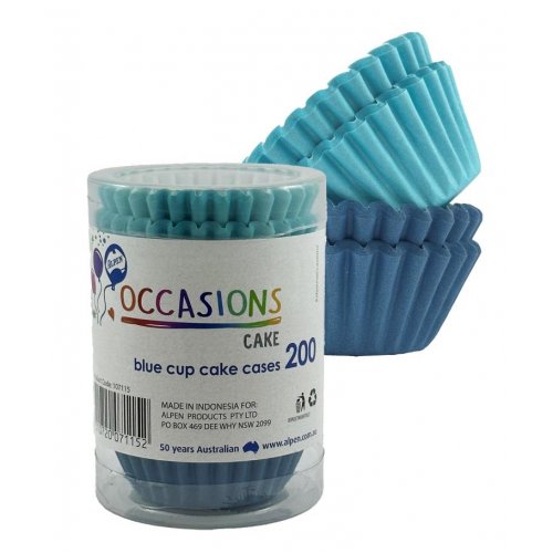 Cupcake Cases Assorted Blue (38x21mm) Pack 200