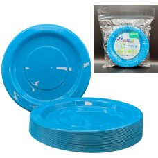 Plastic Lunch Plate 25 Pack - Azure Blue
