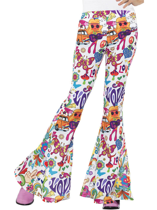 Groovy Flared Trousers, Ladies, Multi-Coloured Small 8-10