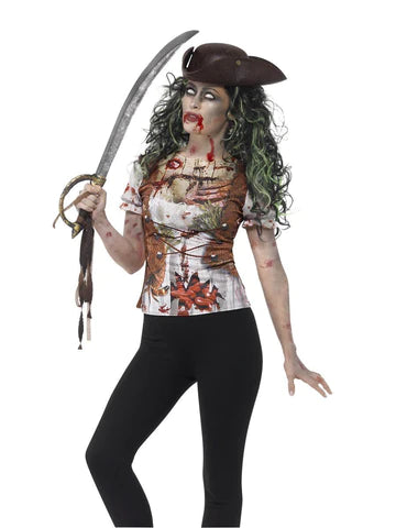 Zombie Pirate Wench Adult T Shirt