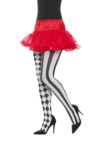 Harlequin Tights Black and White