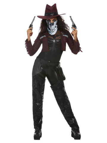 Deluxe Adult Dark Spirit Western Cowgirl Costume Small 8-10