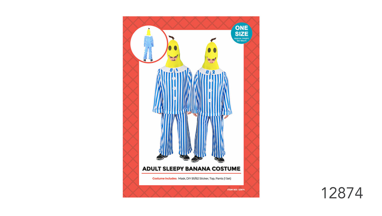 Adult Pyjama Banana Costume One Size Fits Most
