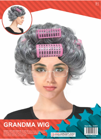 Grandma Wig With Curlers