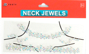 Silver Neck Diamonte Hearts