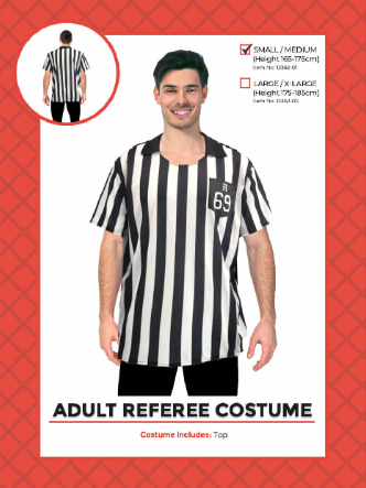 Adult Referee Costume Small/Medium
