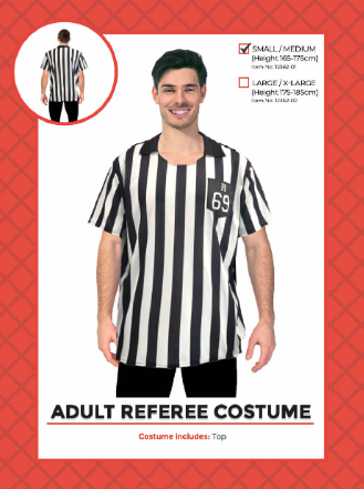 Adult Referee Costume Large/Extra Large