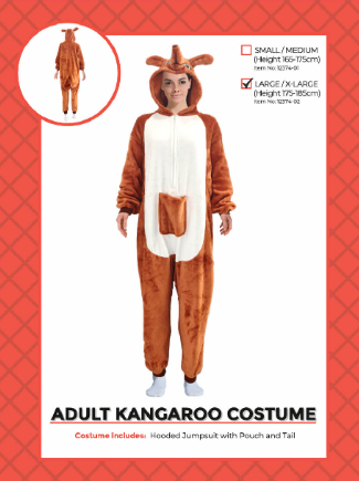 Adult Kangaroo Onesie - Large/Extra Large