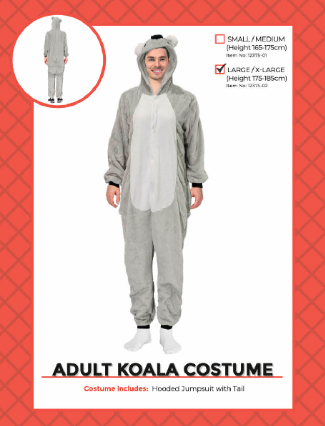 Adult Koala Onesie - Large/Extra Large