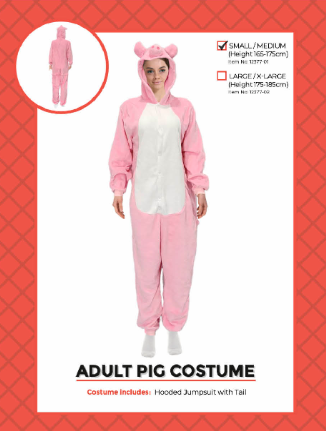 Adult Pig Onesie - Small/Medium
