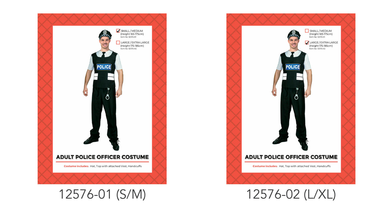Police Adult Costume Small/Medium