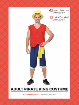 Adult Pirate King Costume Small/Medium