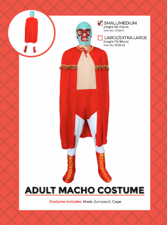 Adult Macho Costume Small/Medium