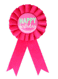 Happy Birthday Pink Rosette Ribbon