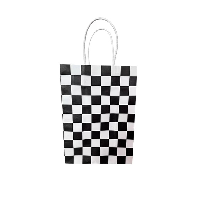 Paper Bag - Black & White Checkered 4Pk