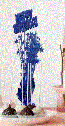 Blue Happy Birthday Table Centrepiece