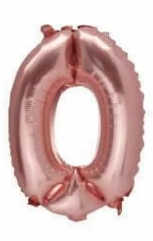 16'' Rose Gold Foil Balloon Number 0