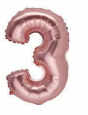 16'' Rose Gold Foil Balloon Number 3