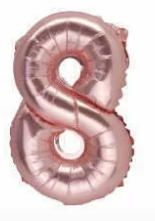 16'' Rose Gold Foil Balloon Number 8