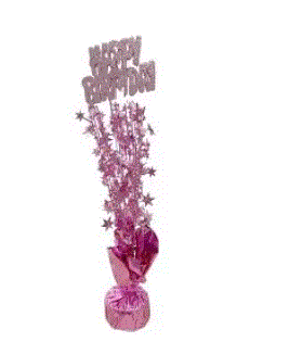Pink Happy Birthday Table Centrepiece