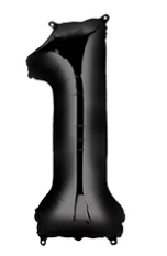 16'' Black Foil Balloon Number 1
