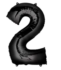 16'' Black Foil Balloon Number 2