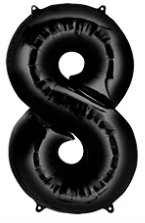 16'' Black Foil Balloon Number 8
