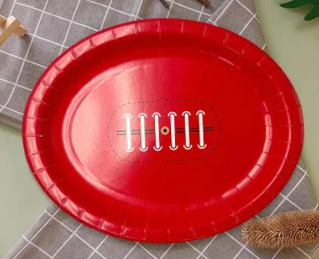 Footy Oval Paper Plates 8 Pk