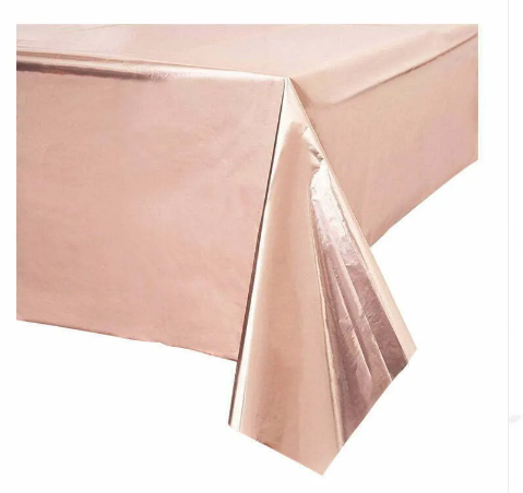 Rose Gold Plastic Table Cover 137cm x 274cm