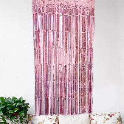 Baby Pink Foil Curtain 200 x 100cm