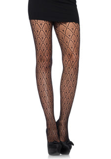 Emi Deco Lace Tights Black