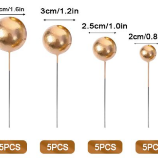 Gold Ball Toppers 20Pcs