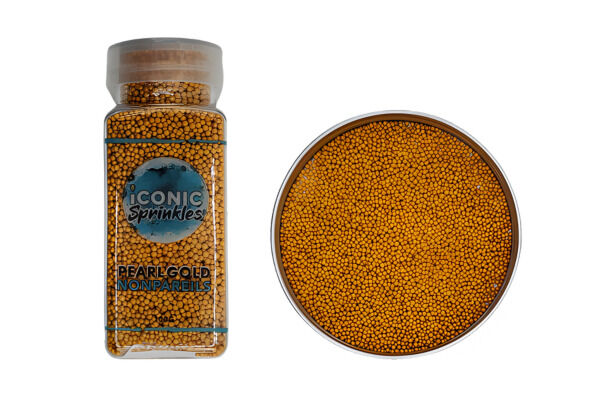100g Pearl Gold Non Pareils - Iconic Sprinkles