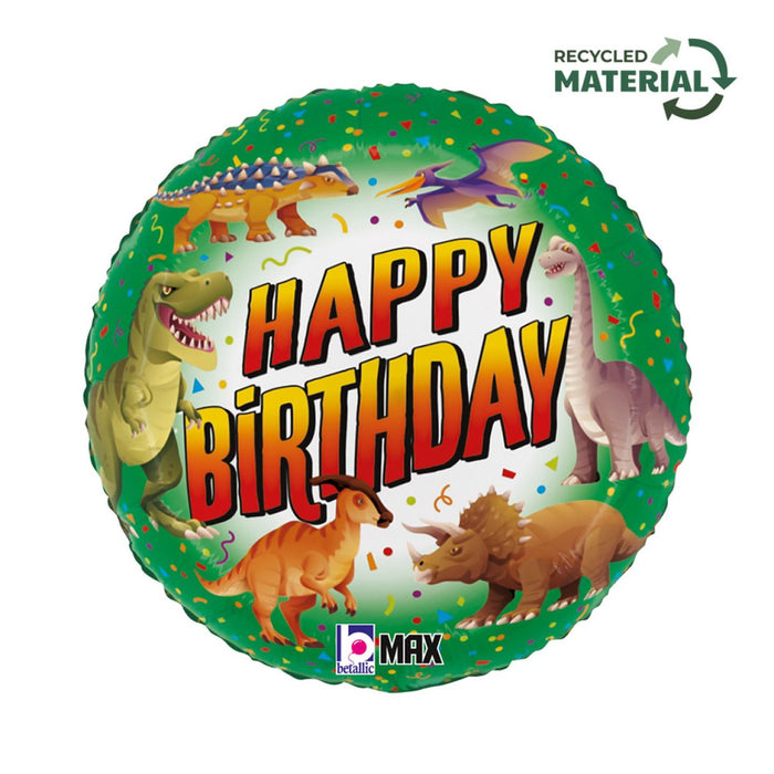 Happy Birthday Dinosaur Foil Balloon 46cm
