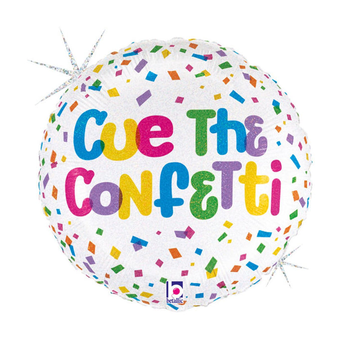 Happy Birthday Cue The Confetti Foil Balloon 46cm