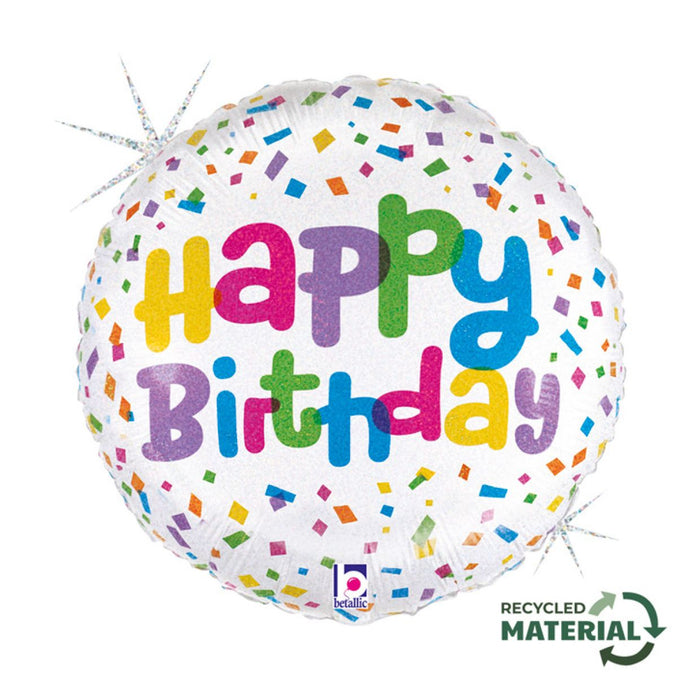 Happy Birthday Cue The Confetti Foil Balloon 46cm