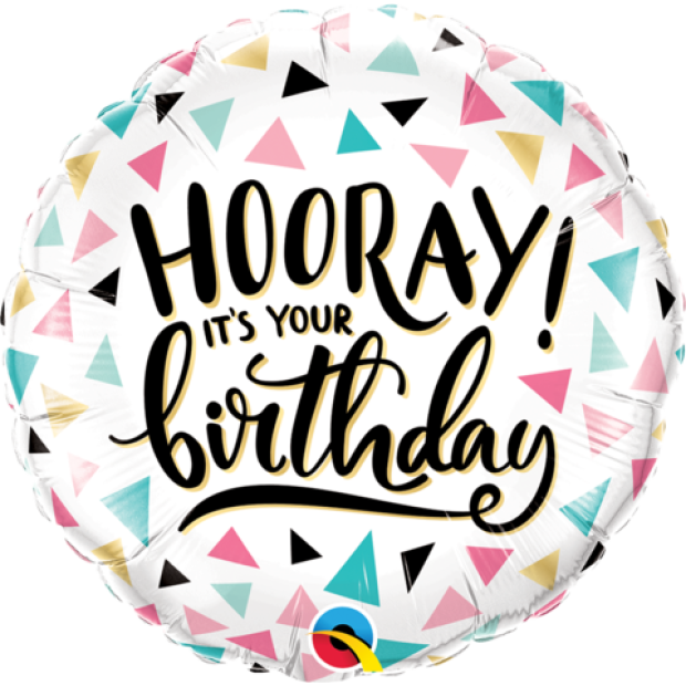 18" Foil Balloon -Hooray Its Your Birthday