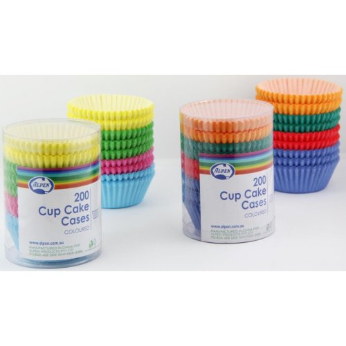 Cup Cake Cases Coloured (38x21mm) Pack 200