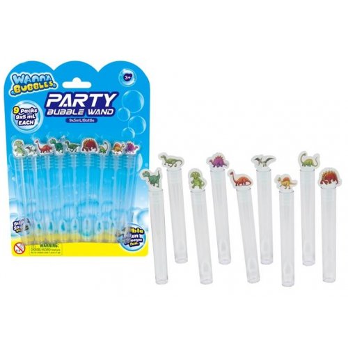 Dinosaur Party Bubble Wand 9 Pack 5ml