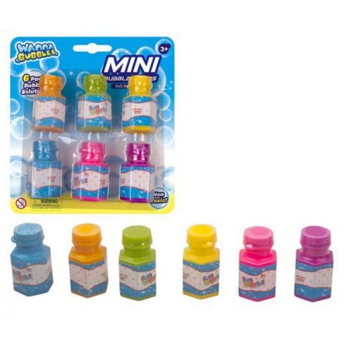 Mini Bubble Bottles 6 Pack 18ml