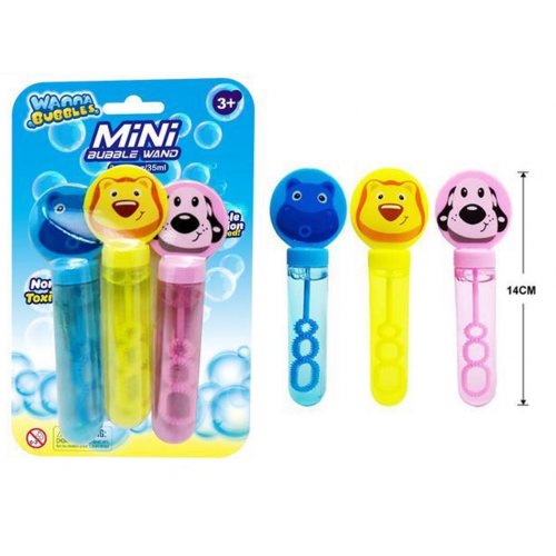 Animal Mini Party Bubble Wand 3 Pack 35ml